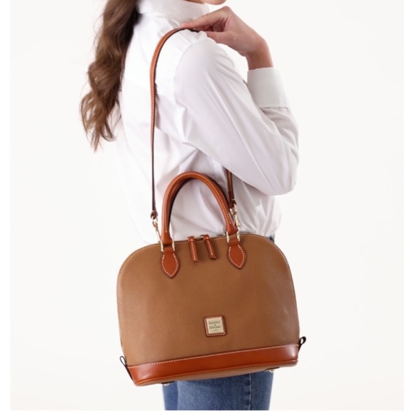 Dooney & Bourke NWT Black Tartan Plaid Zip Zip Satchel | Classic Structured Bag - Picture 11 of 12